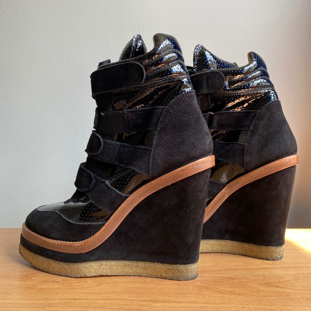 Isabel Marant Black Beckett Sneaker Wedge Heel Size 39 - Picture 6 of 16
